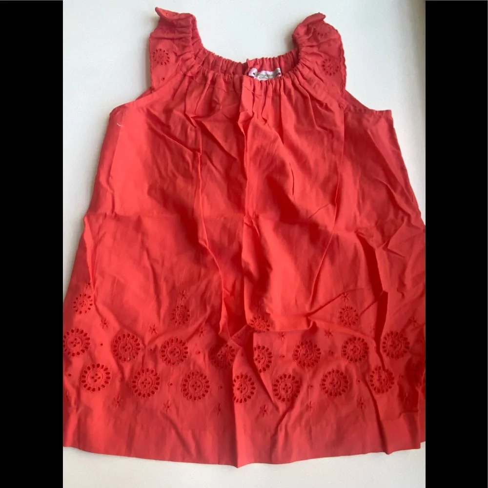 NWT BONPOINT Coral Eyelet Dress with Socks - Size 6 Months
